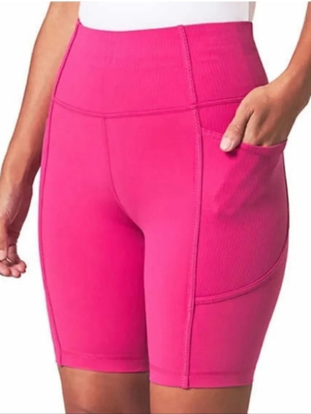 Mondetta High-Waist Bike Shorts in Vibrant Pink Small NWT